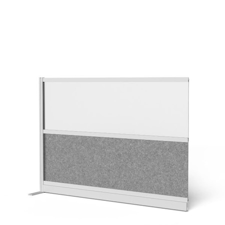 Luxor Expanse Modular Wall Room Divider System - Silver Frame - 70" x 48" Wide Panel Add-On Wall MW-7048-XWCGWG